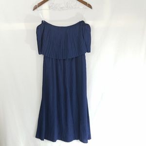 Just Me Womens Blue Size M Pleated Maxi Dress